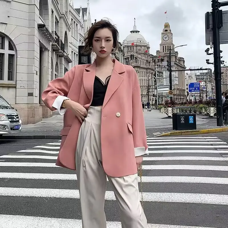 Women's Blazer 2026 Spring Autumn Brown Loose Suit - Image 5