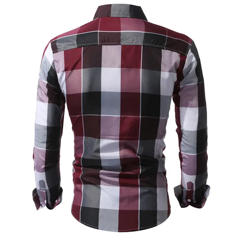2025 Long Sleeve Plaid Men's Shirt European Size — feature 7