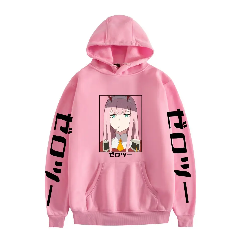 Zero Two Darling Hoodie Black Casual Wear - Image 5
