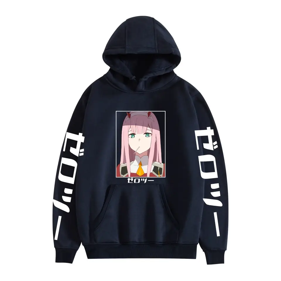 Zero Two Darling Hoodie Black Casual Wear - Image 4