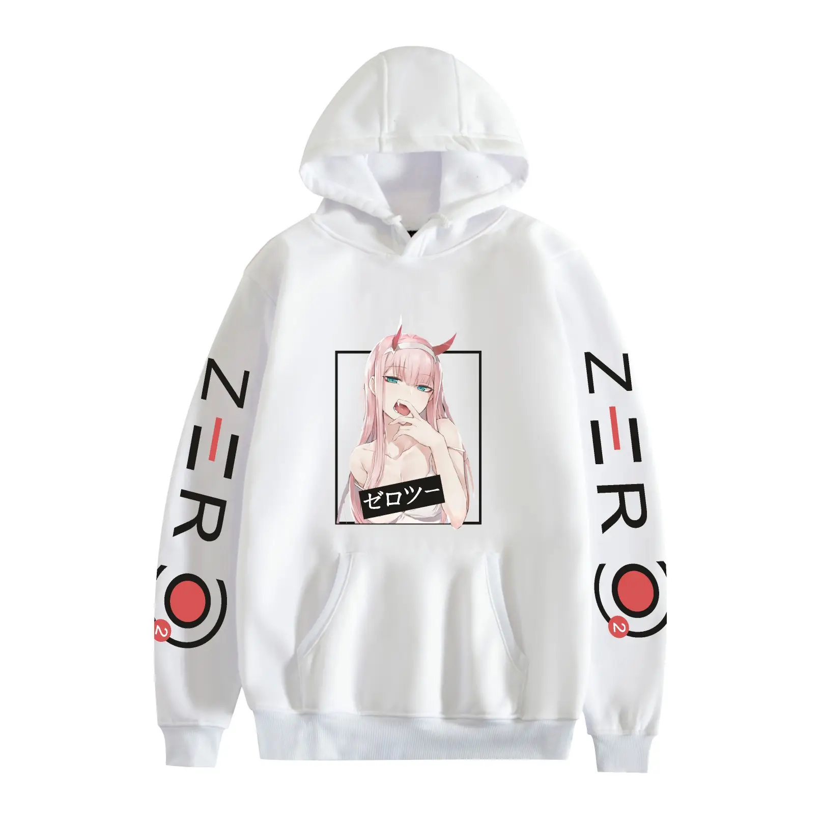 Zero Two Darling Hoodie Black Casual Wear - Image 8