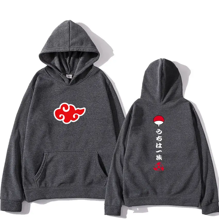 Men's Black Naruto Sasuke Hoodie Set Autumn Winter - Image 10