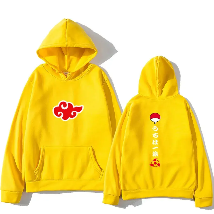 Men's Black Naruto Sasuke Hoodie Set Autumn Winter - Image 3