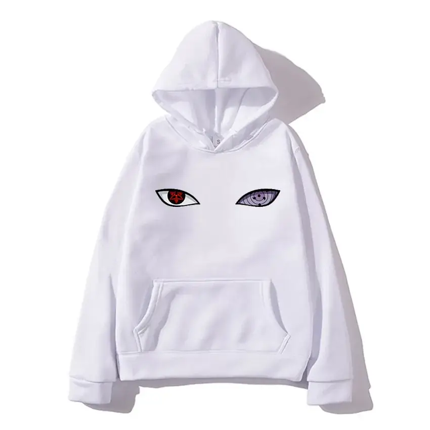 Orange Anime Eye Printed Hoodie for Men - Image 18