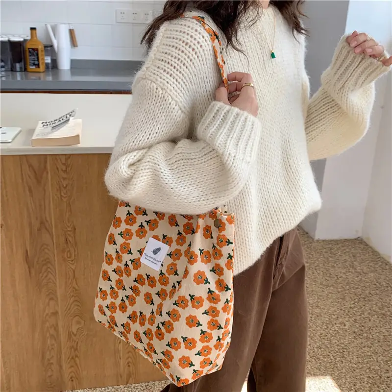 Korean Style Floral Shoulder Bag Large Capacity Women - Image 7