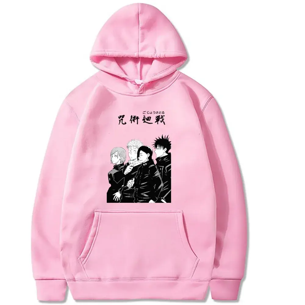Men Hoodie Black Graphic Fleece Lined Satoru Gojo - Image 12