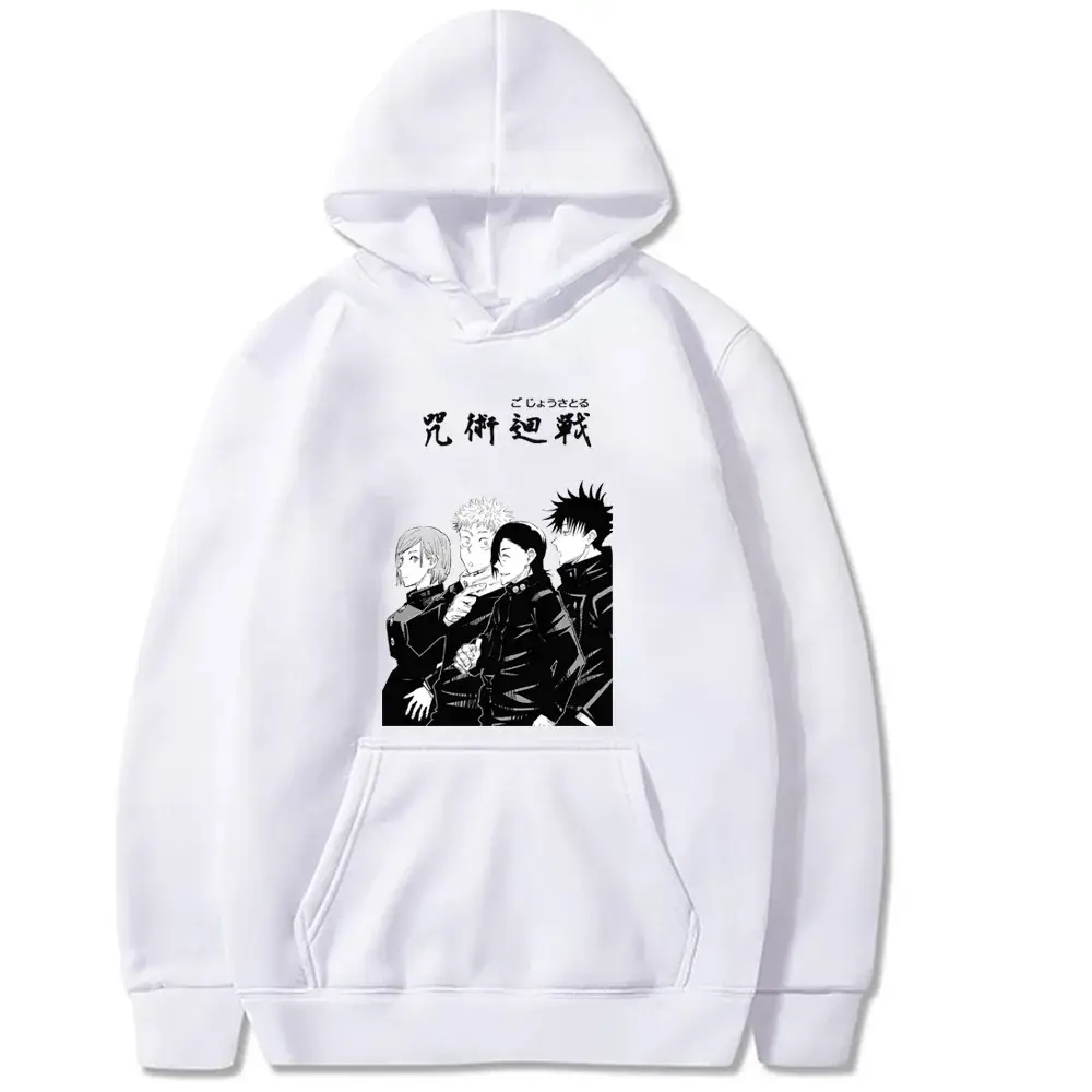 Men Hoodie Black Graphic Fleece Lined Satoru Gojo - Image 7