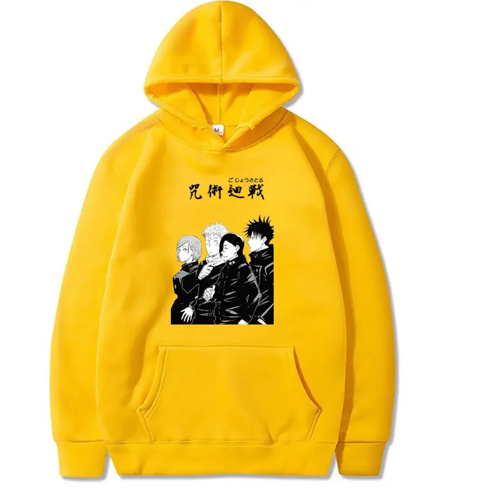 Men Hoodie Black Graphic Fleece Lined Satoru Gojo - Image 8