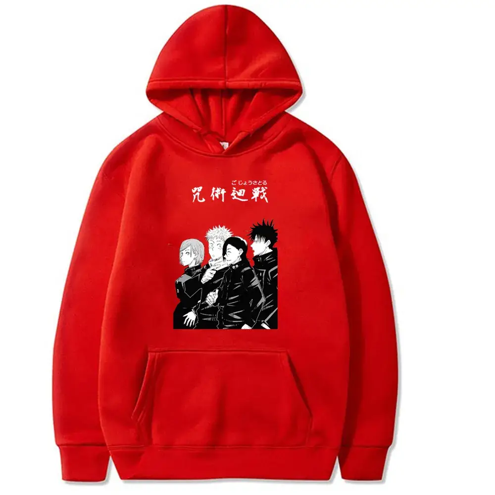 Men Hoodie Black Graphic Fleece Lined Satoru Gojo - Image 9