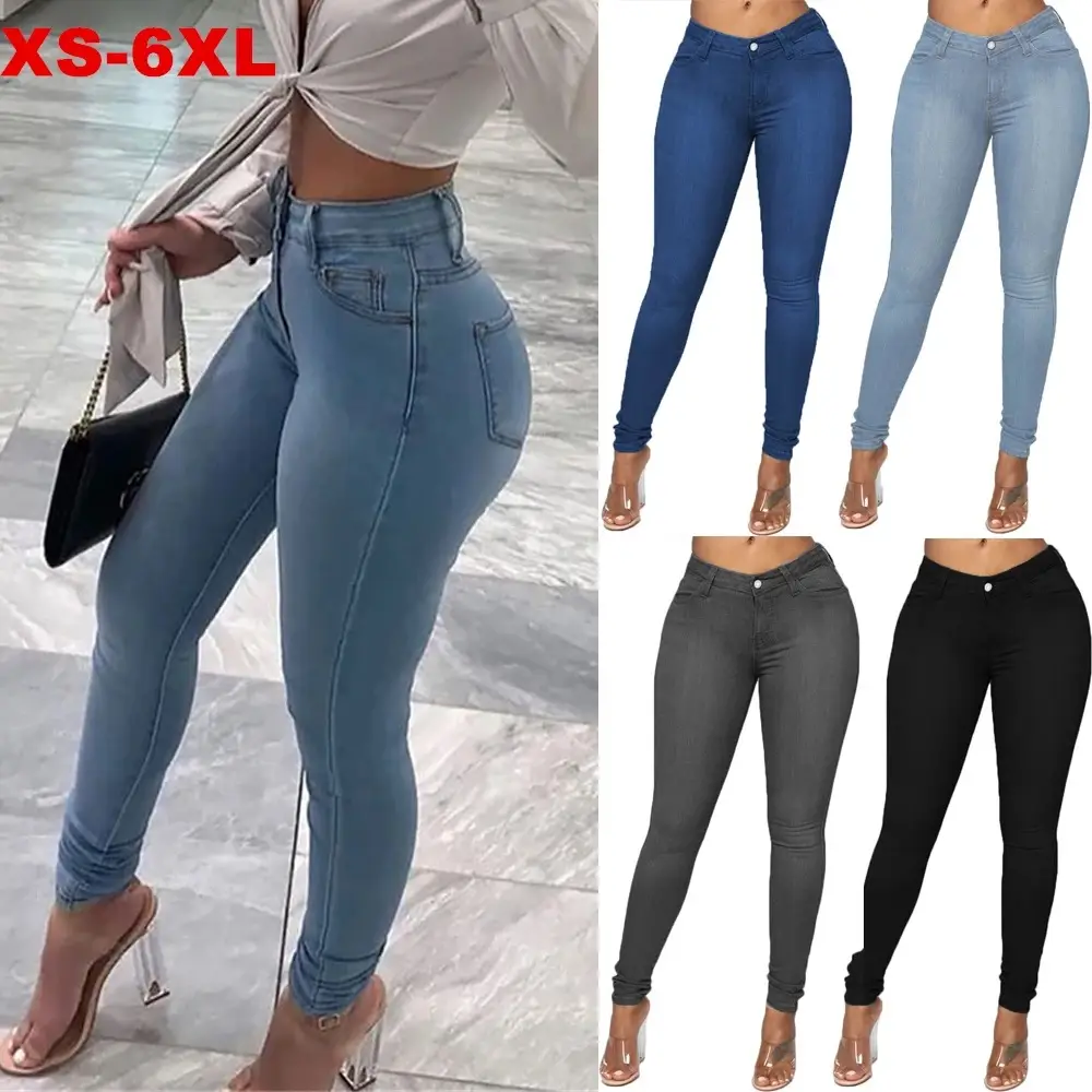 Women Skinny Jeans Slim Fit Black Plus Size