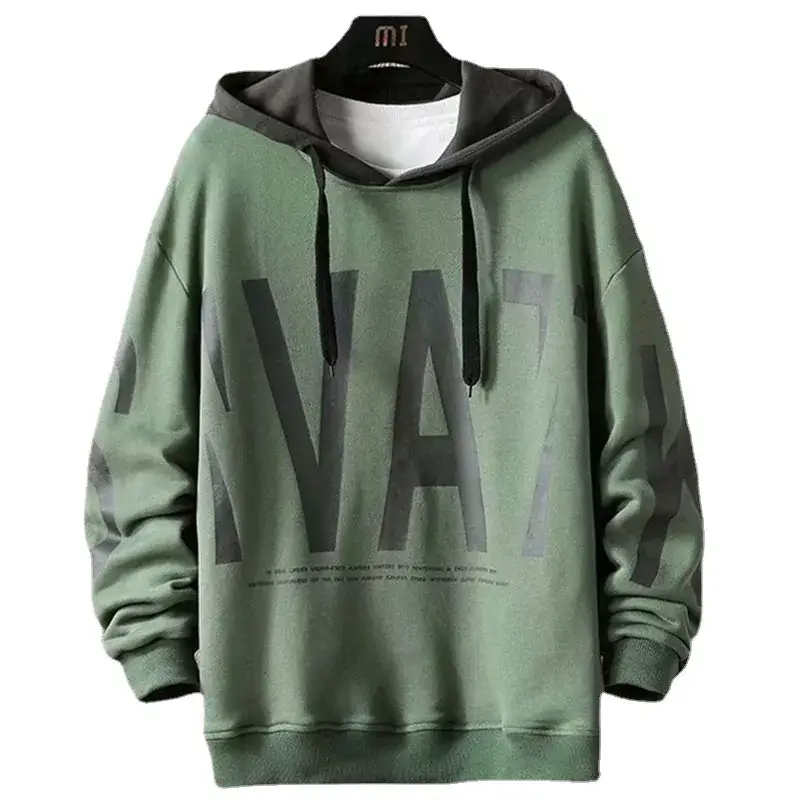 Men's Black Graphic Hooded Sweatshirt Winter Velvet Hoodie - Image 8