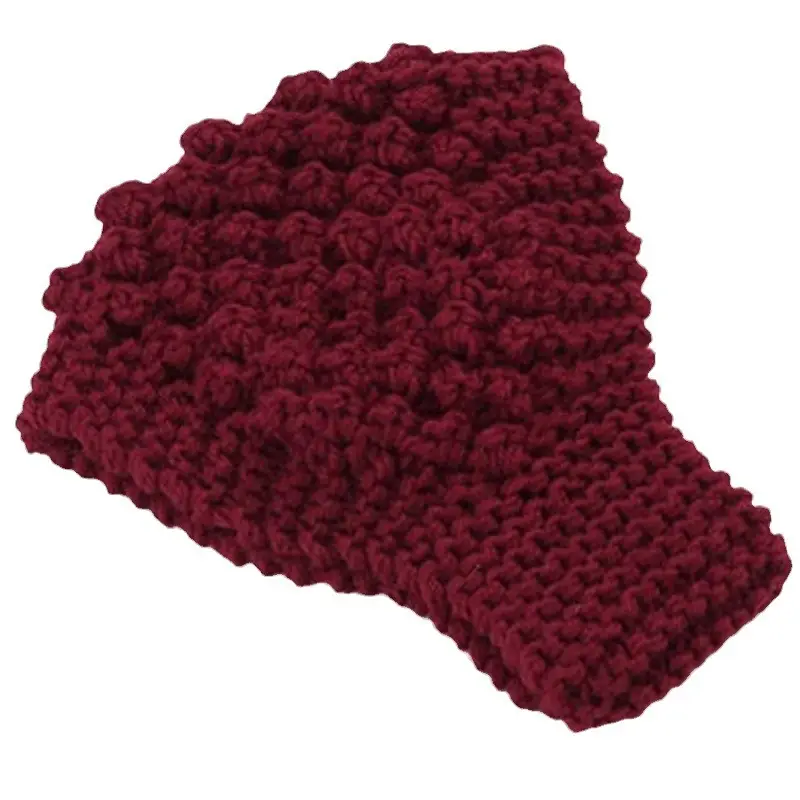 Blue Wool Knitted Wide Brim Hair Band for Women