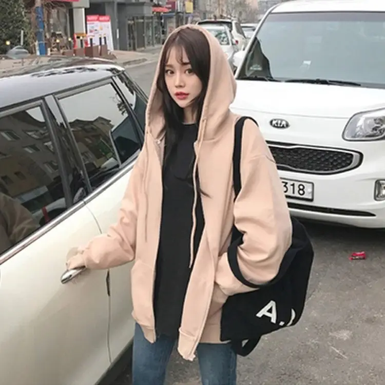 Women Hooded Zip-Up Fleece Lined Jacket Grey 2025 - Image 4
