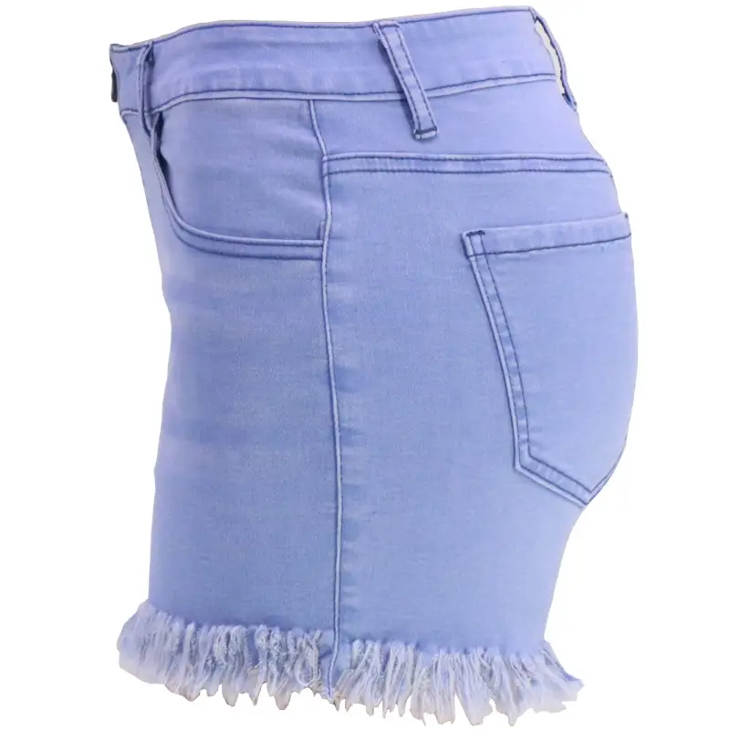 Women White Long Sleeve Top with Denim Shorts Set — feature 12
