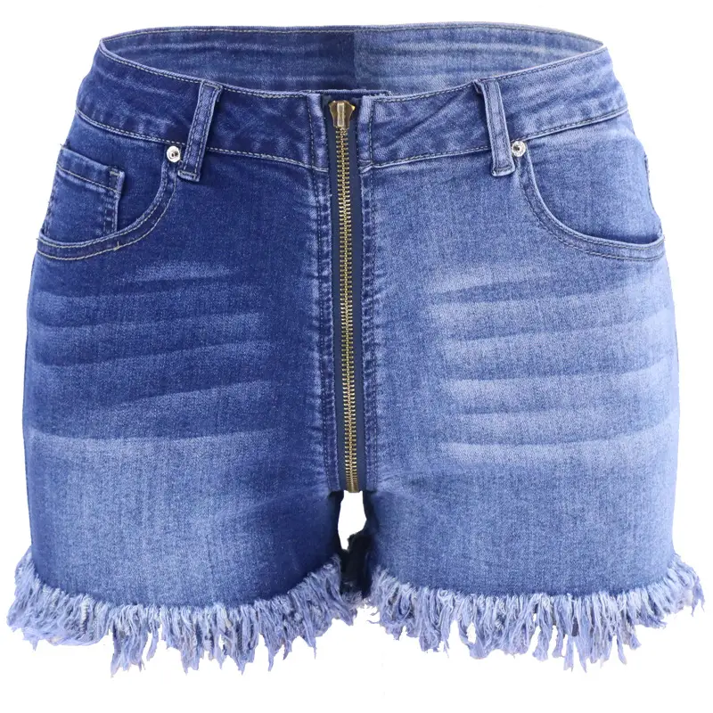 Women White Long Sleeve Top with Denim Shorts Set — feature 14