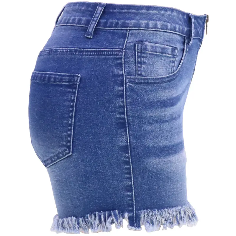 Women White Long Sleeve Top with Denim Shorts Set — feature 15