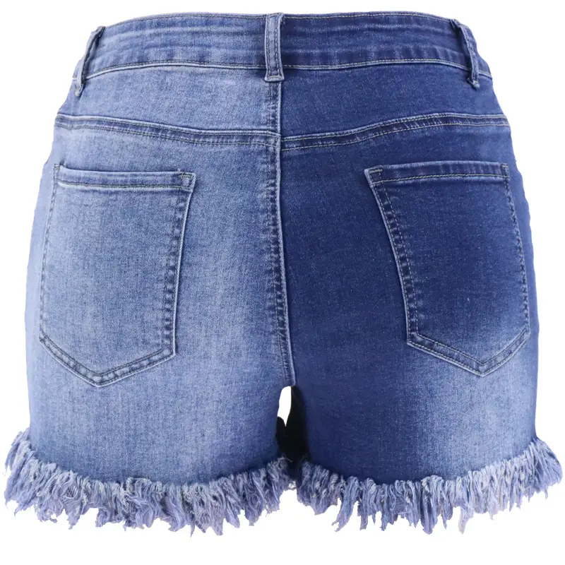 Women White Long Sleeve Top with Denim Shorts Set — feature 17