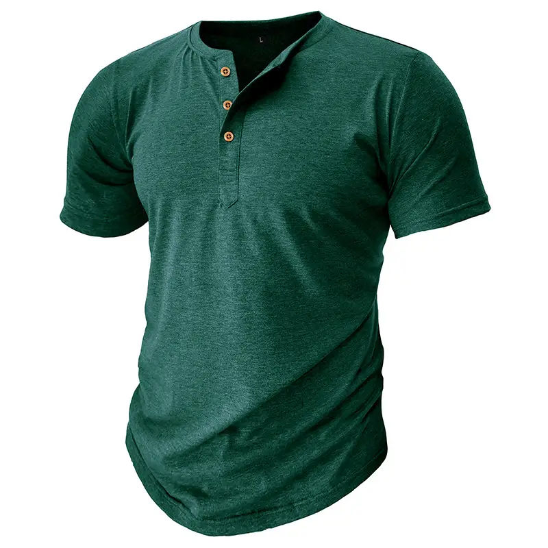 Men's Green Slim Fit Round Neck T-Shirt - Image 3
