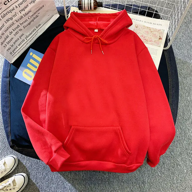 Black Fleece Lined Hoodie for Men Women Loose Fit 2025 - Image 16