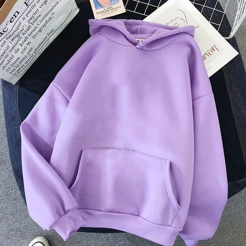 Black Fleece Lined Hoodie for Men Women Loose Fit 2025 - Image 6