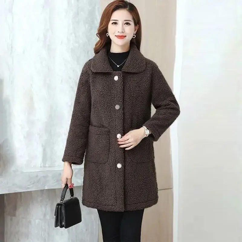 Women's Red Fur Embroidered Coat Winter Medium — feature 14