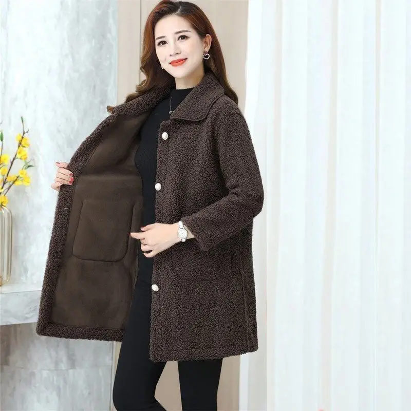 Women's Red Fur Embroidered Coat Winter Medium — feature 4