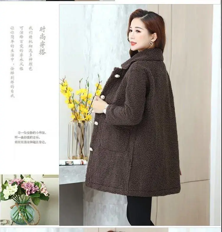Women's Red Fur Embroidered Coat Winter Medium — feature 7