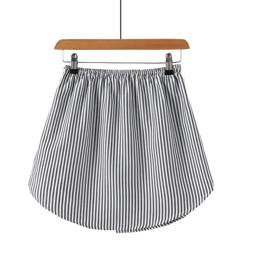 Blue Striped Half-Length Skirt Large Size - Image 5