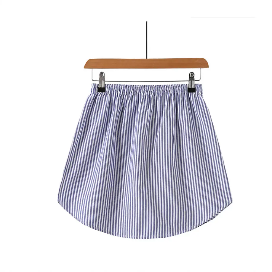 Blue Striped Half-Length Skirt Large Size - Image 7