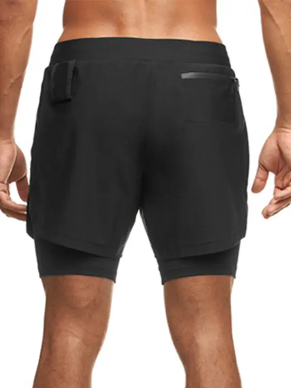 Men's Black Anti-Exposure Sports Shorts with Multi-Pockets - Image 6