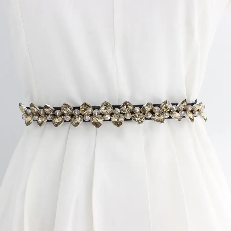 Snap Elastic Rhinestone Belt for Women - Image 5