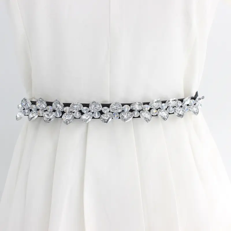 Snap Elastic Rhinestone Belt for Women - Image 6