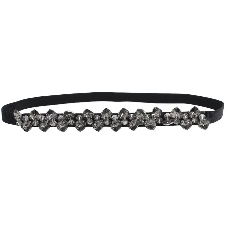 Snap Elastic Rhinestone Belt for Women - Image 8