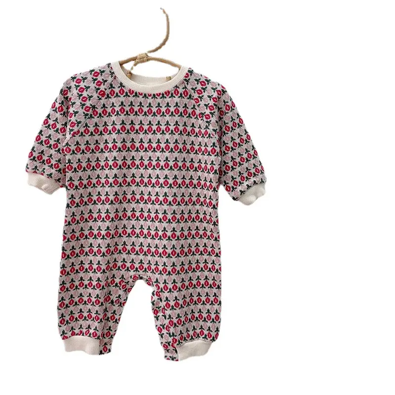 Baby Polka Dot Knitted Jumpsuit Yellow Brown - Image 23
