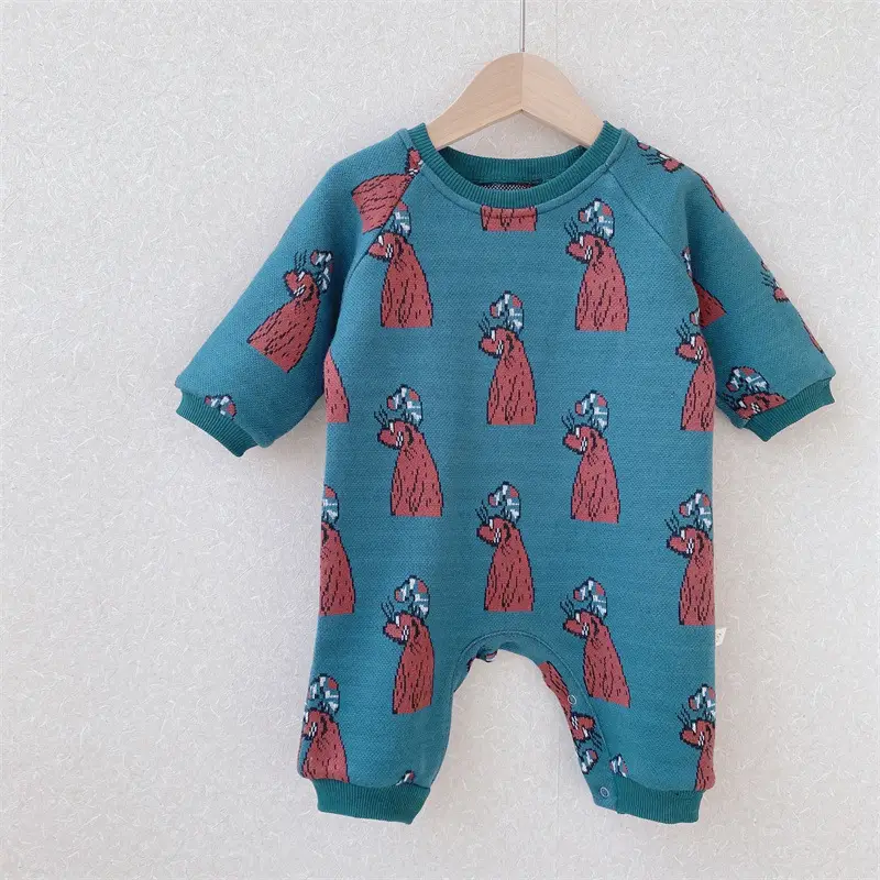 Baby Polka Dot Knitted Jumpsuit Yellow Brown - Image 14