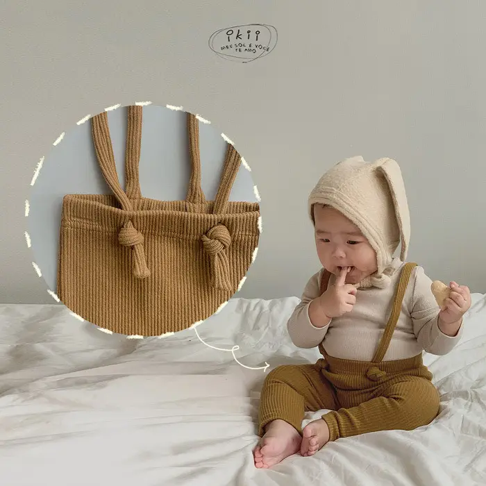 Baby Spring Overalls Korean Style Grey Toddler Leggings - Image 3