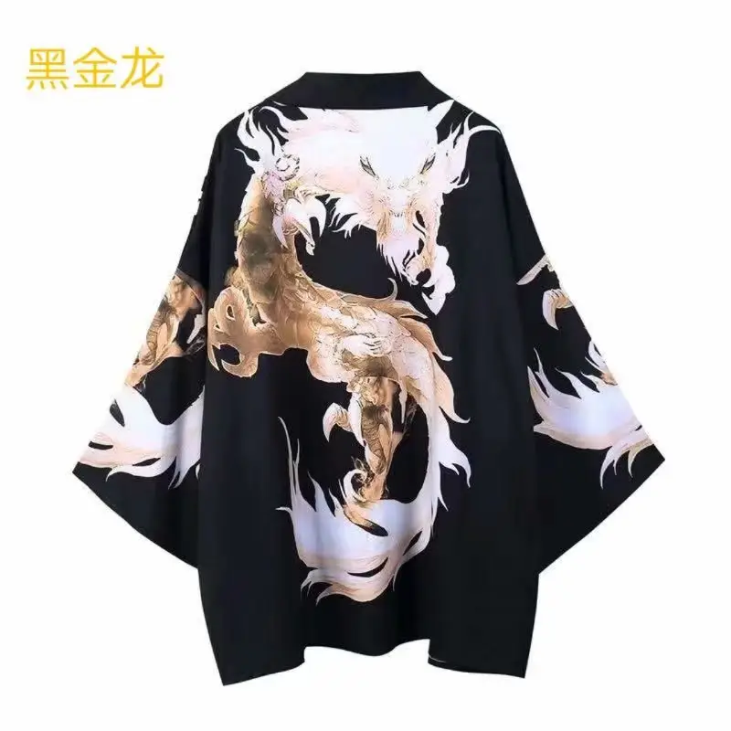 Japanese Style Kimono Coat Seven-Sided Sleeve Couple Men's Loose Thin - Image 30