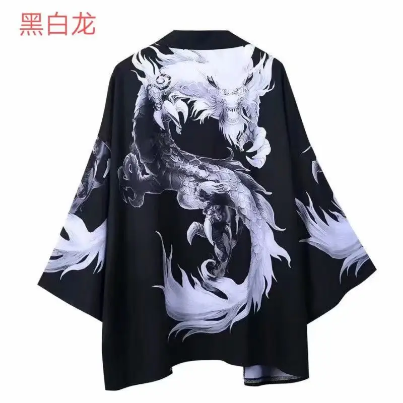 Japanese Style Kimono Coat Seven-Sided Sleeve Couple Men's Loose Thin - Image 31