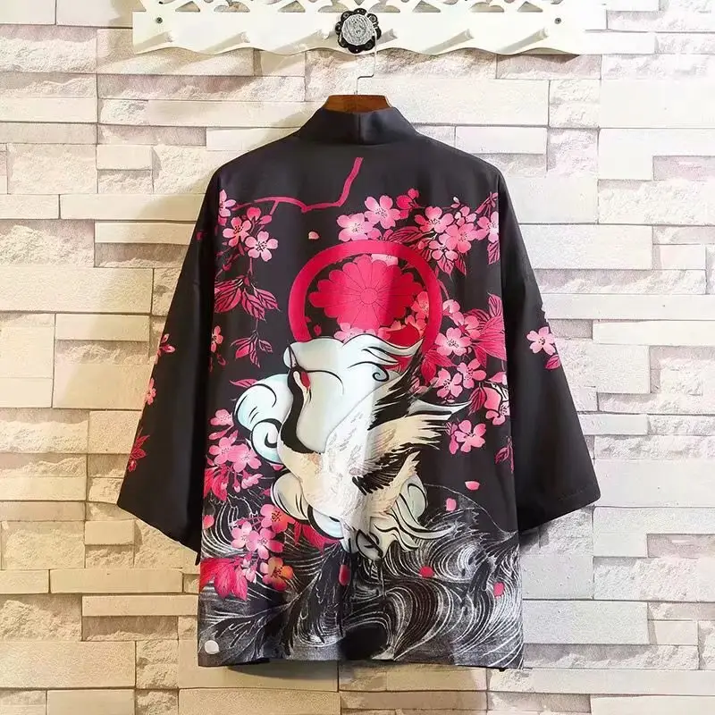 Japanese Style Kimono Coat Seven-Sided Sleeve Couple Men's Loose Thin - Image 17
