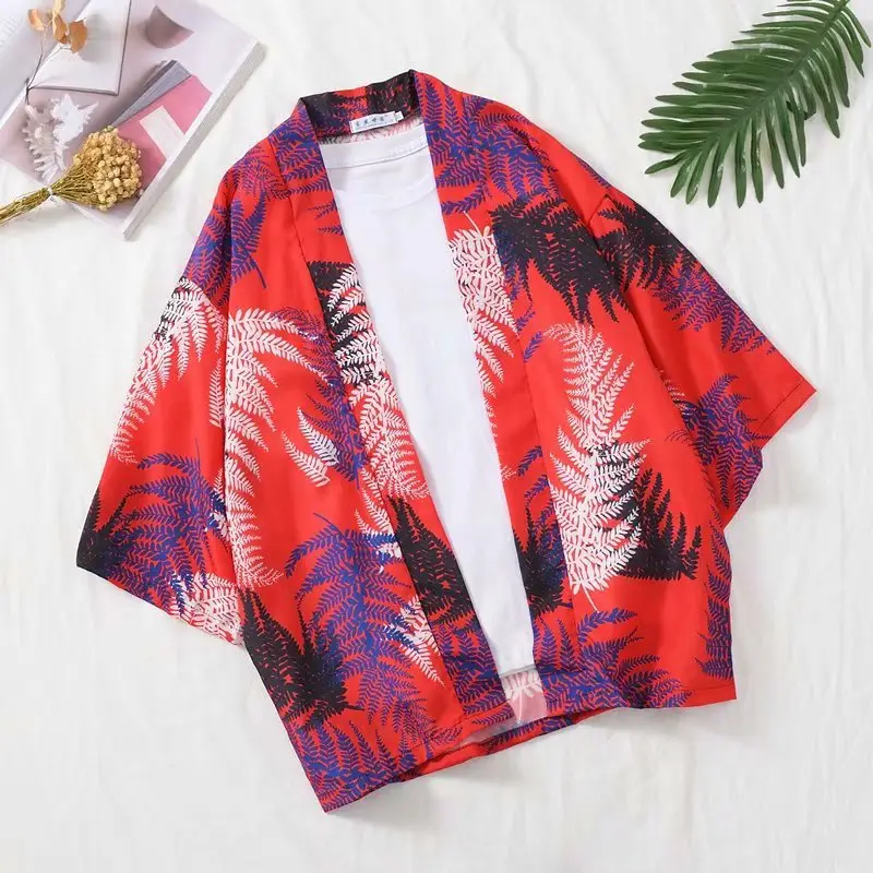 Japanese Style Kimono Coat Seven-Sided Sleeve Couple Men's Loose Thin - Image 18