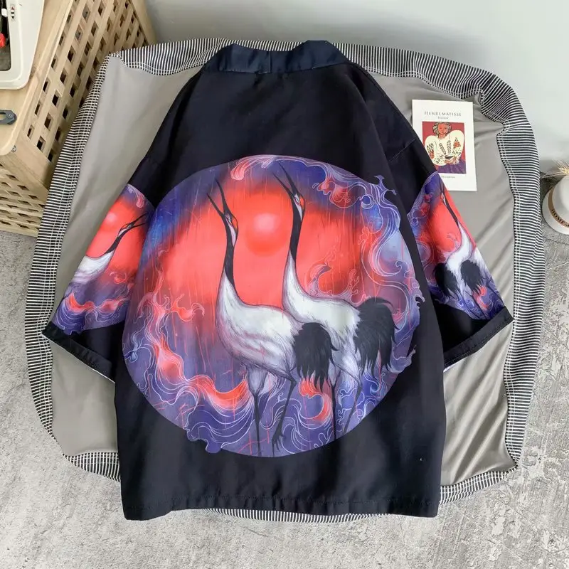 Japanese Style Kimono Coat Seven-Sided Sleeve Couple Men's Loose Thin - Image 28