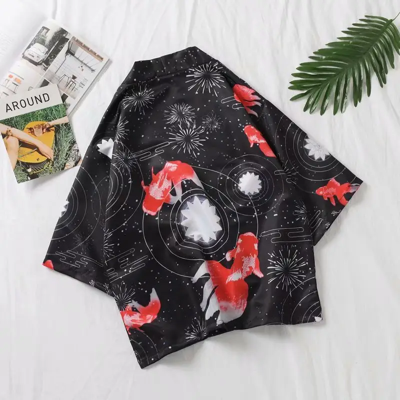 Japanese Style Kimono Coat Seven-Sided Sleeve Couple Men's Loose Thin - Image 5