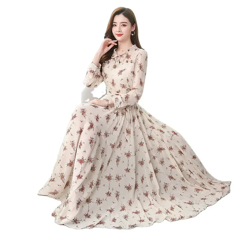 Elegant Floral Long Sleeve Dress for Women - Image 8
