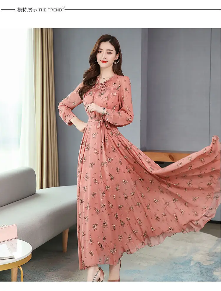 Elegant Floral Long Sleeve Dress for Women — feature 25