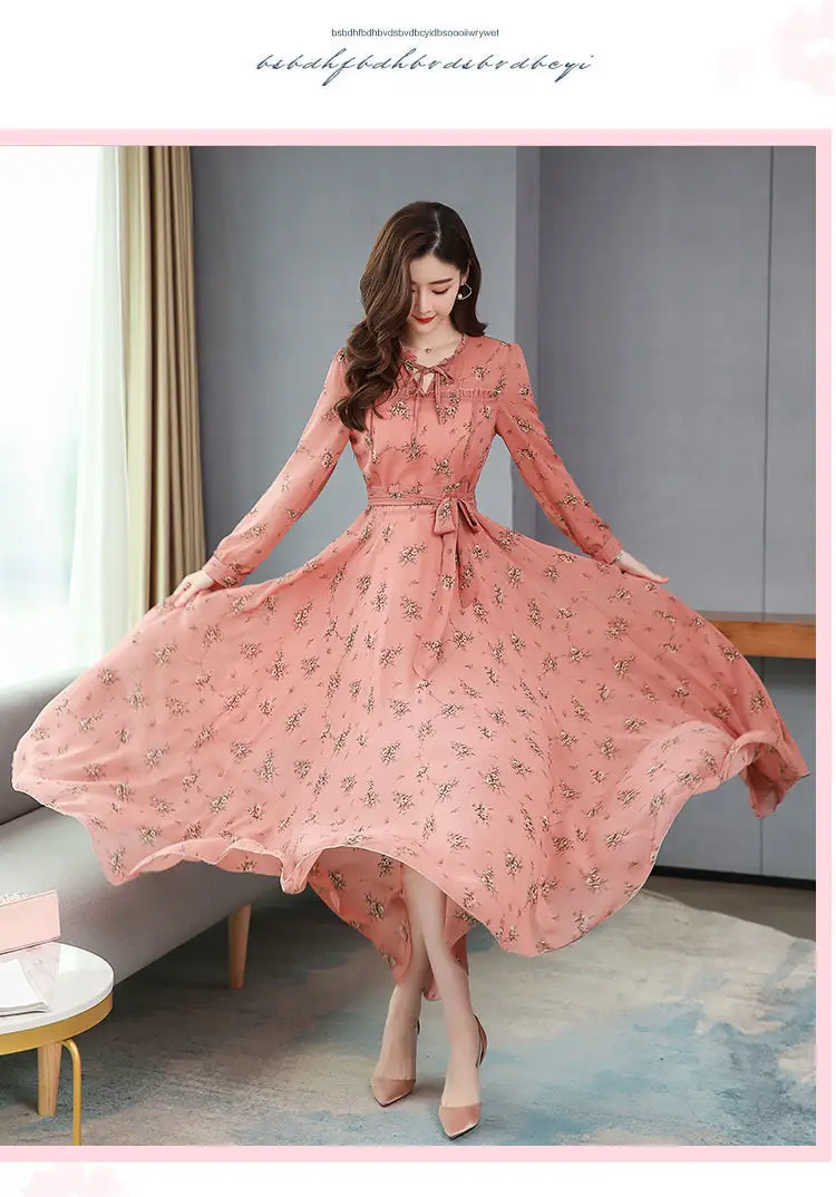 Elegant Floral Long Sleeve Dress for Women — feature 26