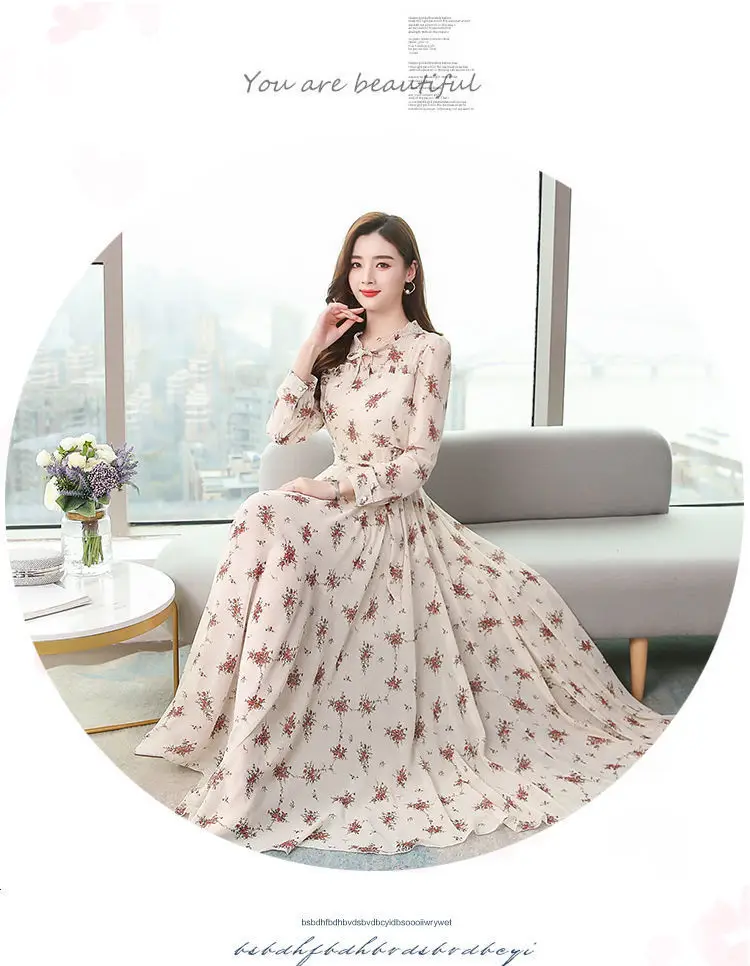 Elegant Floral Long Sleeve Dress for Women — feature 30
