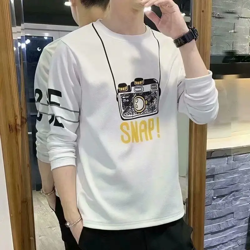 Long Sleeve T-Shirt Men Korean Style Loose Autum 2022 - Image 11