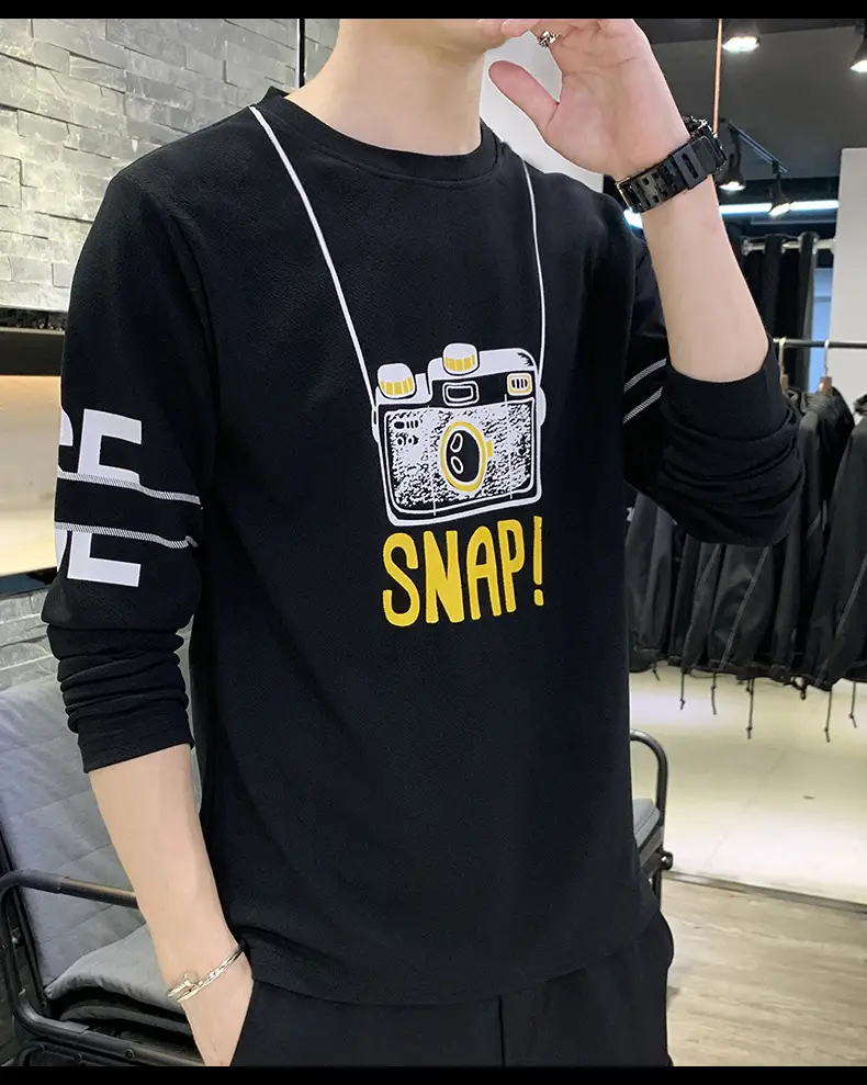 Long Sleeve T-Shirt Men Korean Style Loose Autum 2022 — feature 20