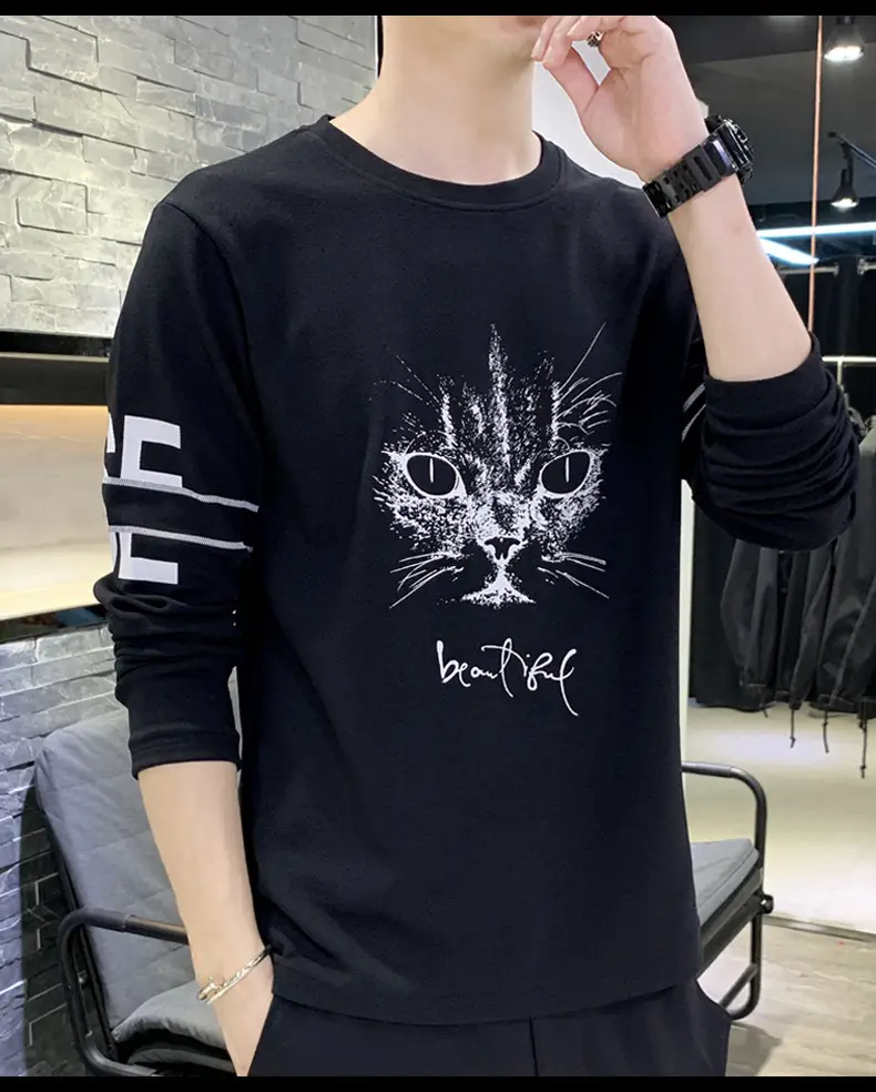 Long Sleeve T-Shirt Men Korean Style Loose Autum 2022 — feature 23