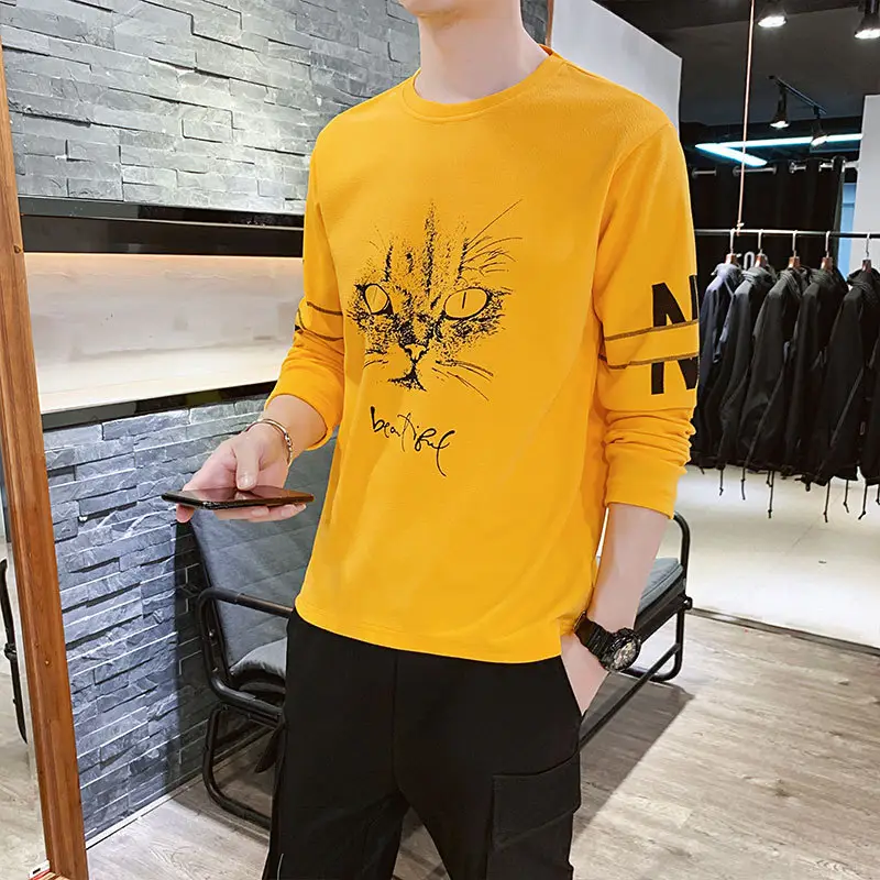 Long Sleeve T-Shirt Men Korean Style Loose Autum 2022 - Image 4